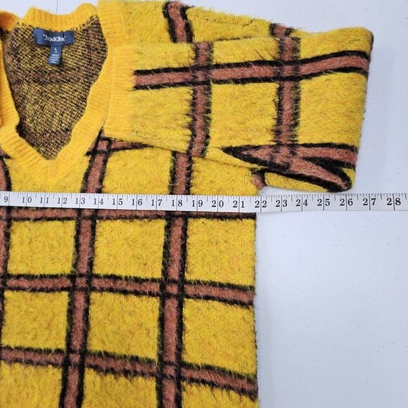 ModCloth Already Checked Pullover Sweater Womens Size Large Plaid Y2K Boho 90s - Picture 6 of 7